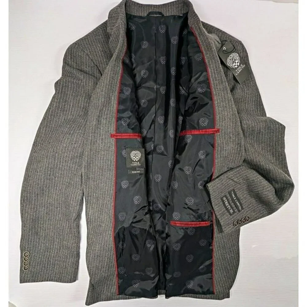 Vince Camuto Men's Bell 2-Piece Suit Light Gray Striped Size 42L/W35 (MSRP $150)